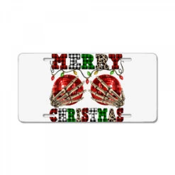 Merry Christmas Skeleton Hands Boobs License Plate