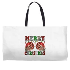 Merry Christmas Skeleton Hands Boobs Weekender Totes