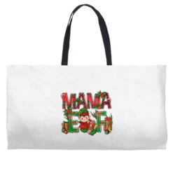 Mama Elf With Gift Christmas Weekender Totes