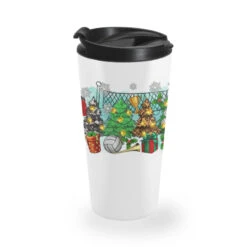 Christmas Trees With Volleyball Travel Mug