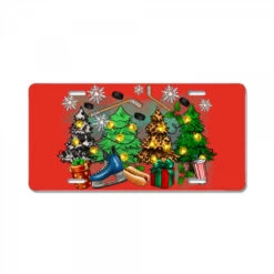 Christmas Trees With Hockey License Plate