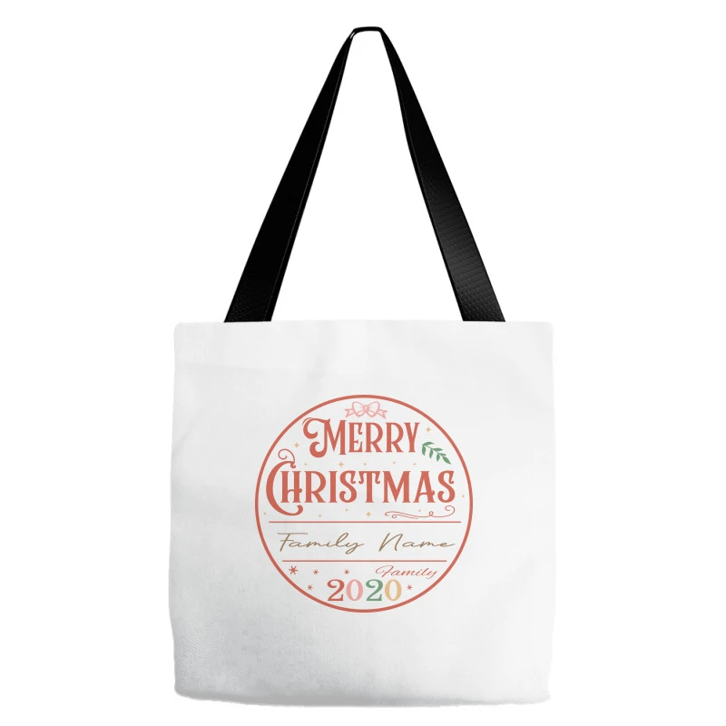 Crm21112209 Merry Christmas (family Name) Family 2 Tote Bags 3 Crm21112209 Merry Christmas (family Name) Family 2 Tote Bags