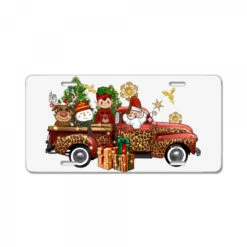 Christmas Truck Elf Santa Snowman Reindeer License Plate