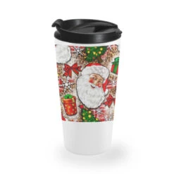 Christmas Santa Claus And Gift Box Travel Mug