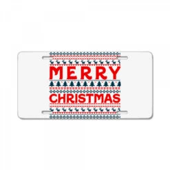 Happy Merry Christmas Pattern License Plate