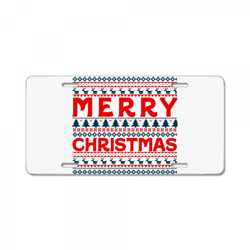 Happy Merry Christmas Pattern License Plate 3 Happy Merry Christmas Pattern License Plate