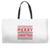 Happy Merry Christmas Pattern Weekender Totes