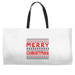 Happy Merry Christmas Pattern Weekender Totes