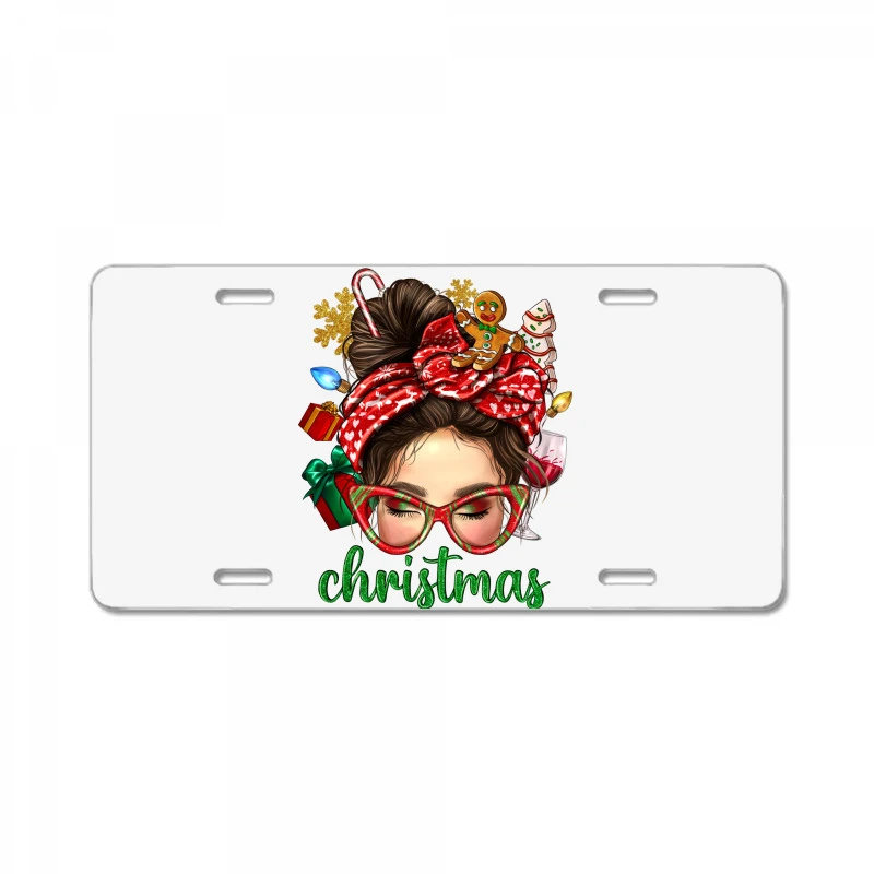 Christmas Messy Bun With Gingerbread Man License Plate 3 Christmas Messy Bun With Gingerbread Man License Plate