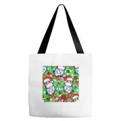 Christmas Cute Hippo Sitting Tote Bags