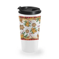 Christmas Gingerbread Cookies And Candy Cane Travel Mug