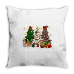 Cake Christmas Trees Throw Pillow