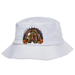 Army Christmas Rainbow Bucket Hat