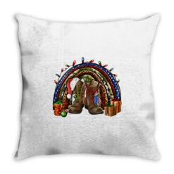 Army Christmas Rainbow Throw Pillow