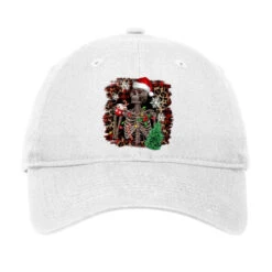 Skeleton With Coffee Cup Christmas Adjustable Cap