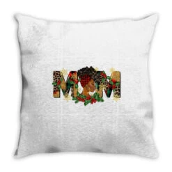 Afro Woman Christmas Mom Throw Pillow