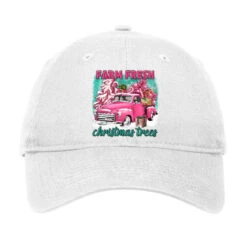 Pink Farm Fresh Christmas Trees Truck Adjustable Cap