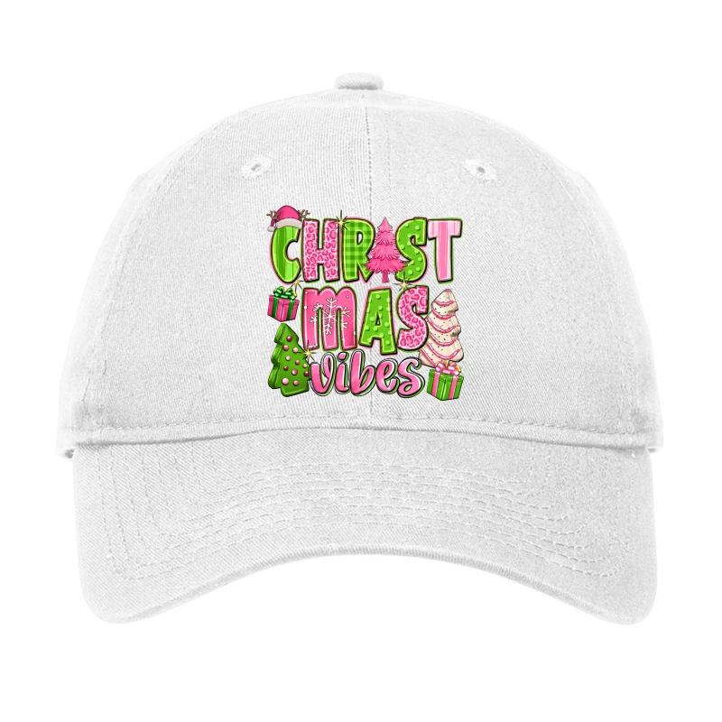 Pink Merry Christmas Trees Adjustable Cap 3 Pink Merry Christmas Trees Adjustable Cap