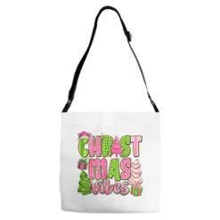 Pink Merry Christmas Trees Adjustable Strap Totes