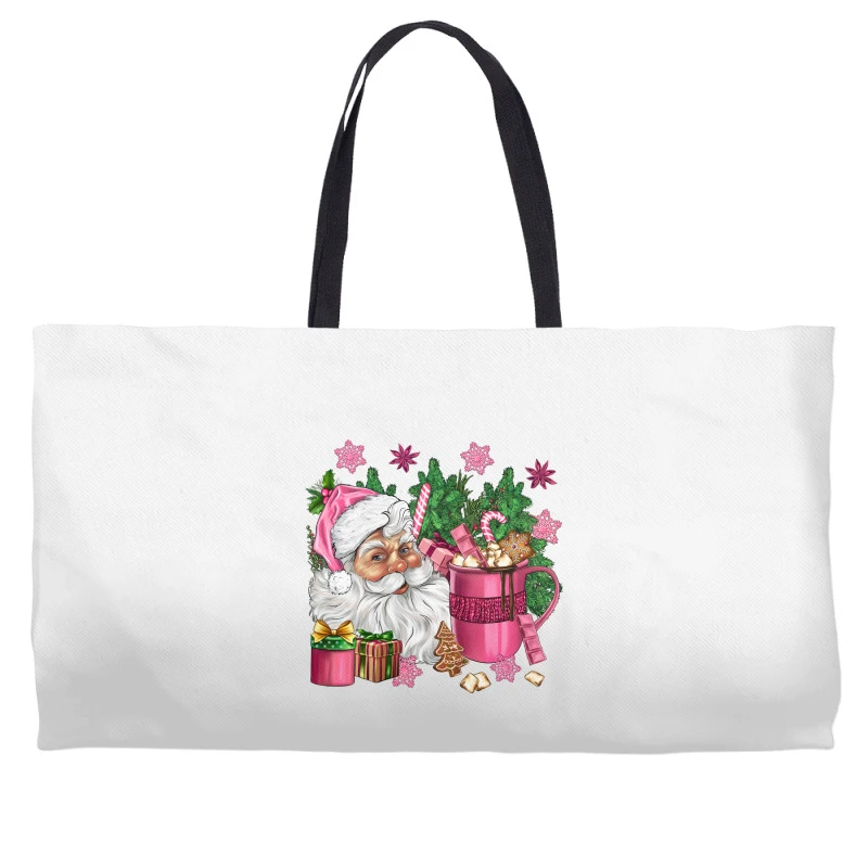 Pink Christmas Hot Chocolate Coffee Cup With Santa Weekender Totes 3 Pink Christmas Hot Chocolate Coffee Cup With Santa Weekender Totes