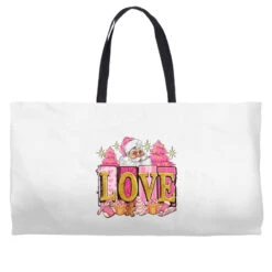 Pink Christmas Love Weekender Totes