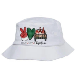 Peace Love Christmas Sublimation Bucket Hat