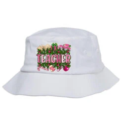 Pink Christmas Teacher Bucket Hat