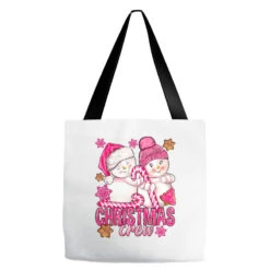 Pink Christmas Crew Snowman Tote Bags
