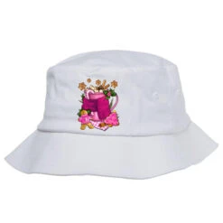 Pink Christmas Coffee Drink Bucket Hat