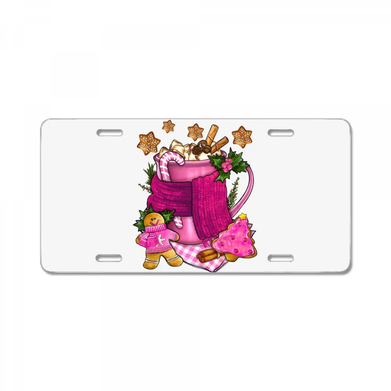 Pink Christmas Coffee Drink License Plate 3 Pink Christmas Coffee Drink License Plate