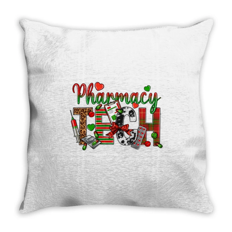 Pharmacy Tech Christmas Throw Pillow 3 Pharmacy Tech Christmas Throw Pillow