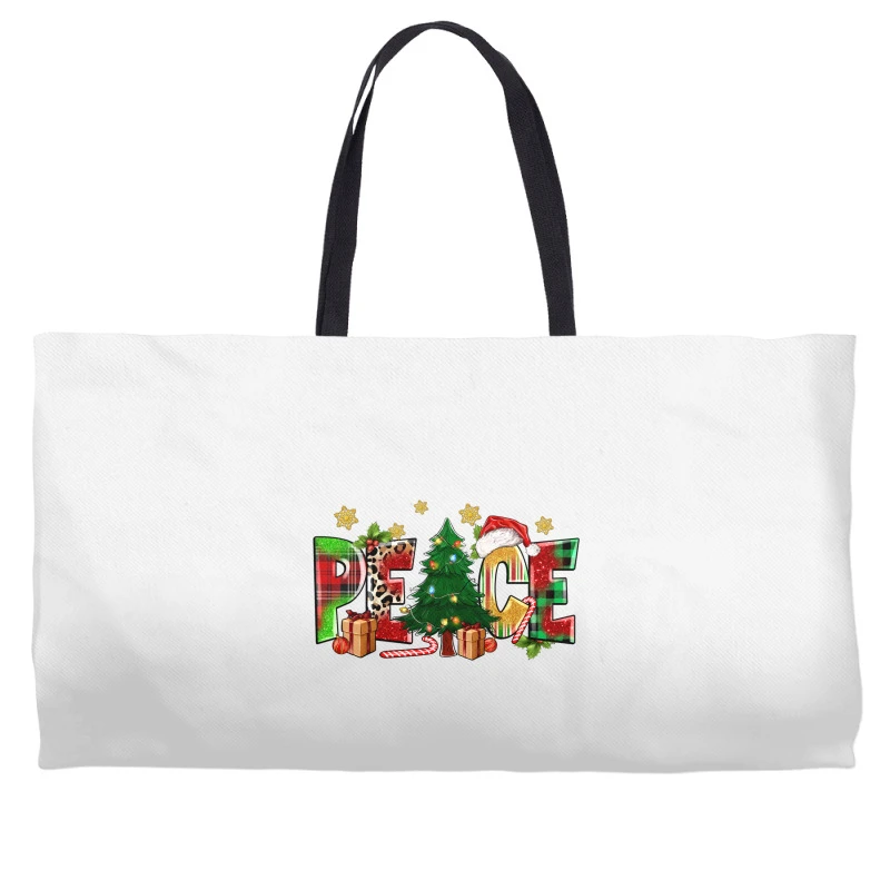 Peace Christmas Weekender Totes 3 Peace Christmas Weekender Totes