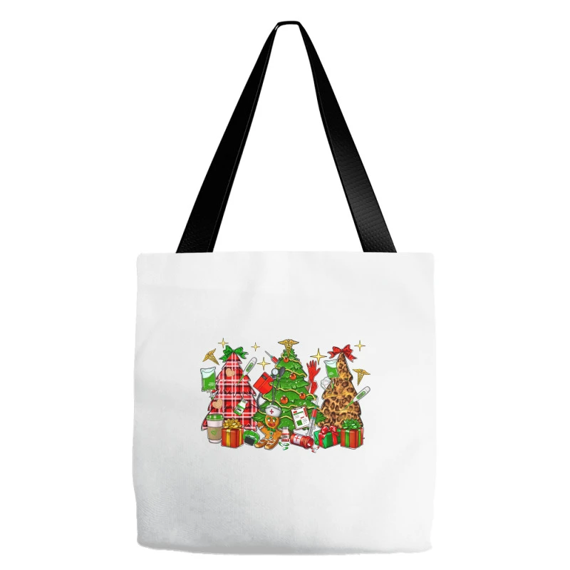 Nurse Christmas Trees Tote Bags 3 Nurse Christmas Trees Tote Bags