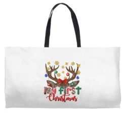 My First Christmas With Reindeer Weekender Totes