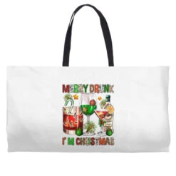 Merry Drunk I'm Christmas Weekender Totes
