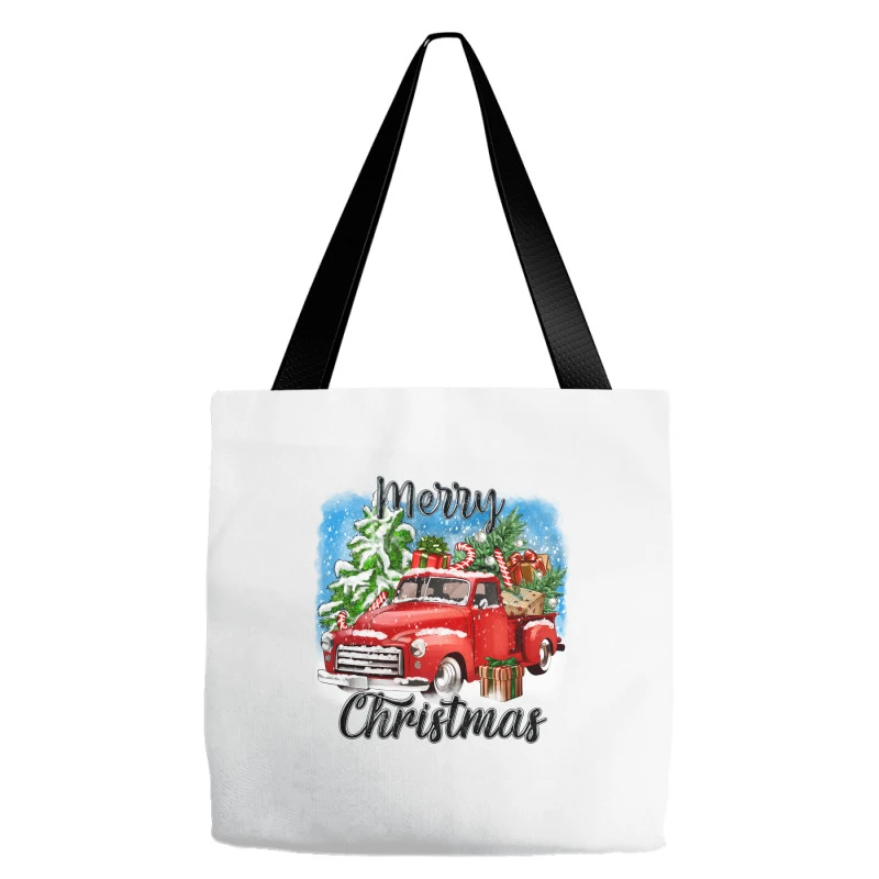 Merry Christmas Truck Tote Bags 3 Merry Christmas Truck Tote Bags