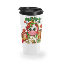 Merry Christmas Unicorn Travel Mug