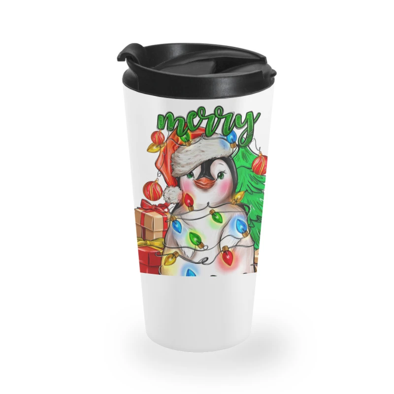 Merry Christmas Penguin Travel Mug 3 Merry Christmas Penguin Travel Mug