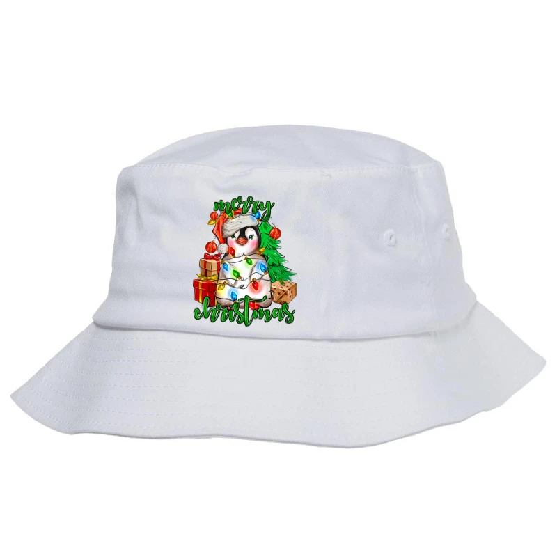 Merry Christmas Penguin Bucket Hat 3 Merry Christmas Penguin Bucket Hat