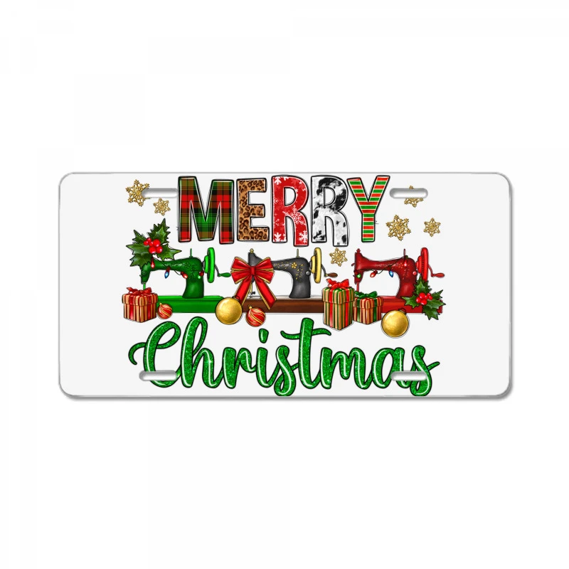 Merry Christmas Sewing Machine License Plate 3 Merry Christmas Sewing Machine License Plate