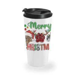 Merry Christmas Paws Travel Mug