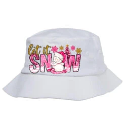 Let It Snow Pink Christmas Bucket Hat