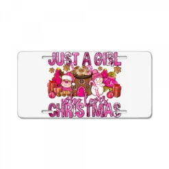 Just A Girl Who Loves Pink Christmas License Plate
