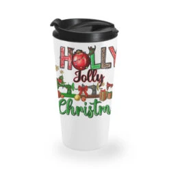 Holly Jolly Christmas Sewing Machines Travel Mug