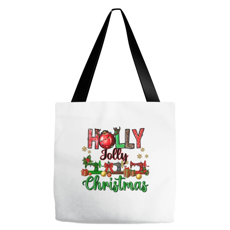 Holly Jolly Christmas Sewing Machines Tote Bags 3 Holly Jolly Christmas Sewing Machines Tote Bags