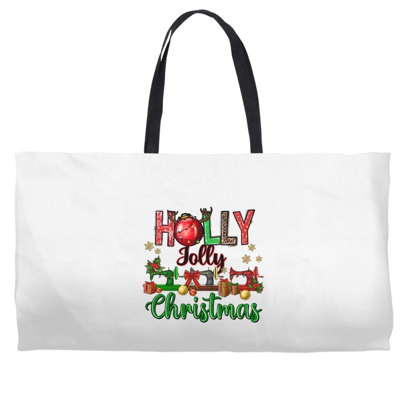 Holly Jolly Christmas Sewing Machines Weekender Totes 3 Holly Jolly Christmas Sewing Machines Weekender Totes