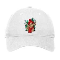 Red Christmas Long Haired Cow Adjustable Cap