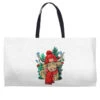 Red Christmas Long Haired Cow Weekender Totes