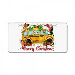 Merry Christmas School Bus License Plate