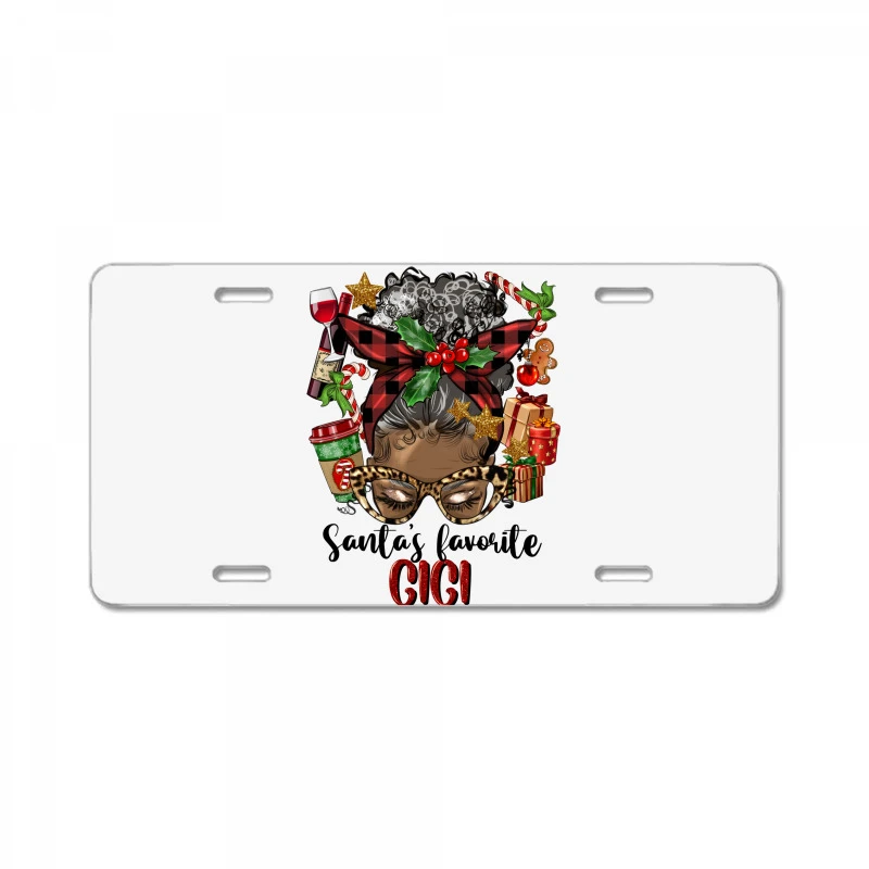 Afro Messy Bun Christmas Gigi License Plate 3 Afro Messy Bun Christmas Gigi License Plate
